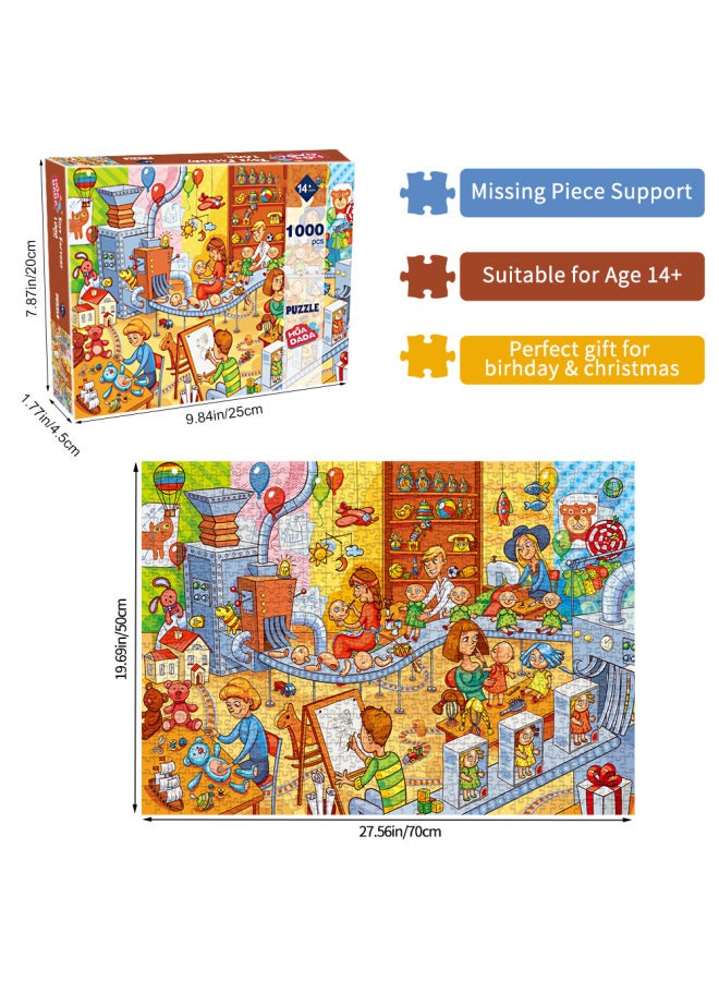 Jigsaw Puzzle Manufacturers Gray Cardboard Jigsaw Puzzle 1000 Pieces Adult Scenery Difficult Puzzle Toys Foreign Trade-Color:GSDZ0149-Happy Amusement Park 1000 Pieces - Image 3